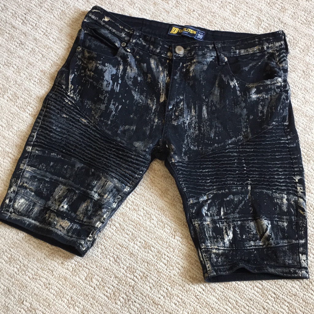 Demolition Brand Mens Moto Shorts Size 38